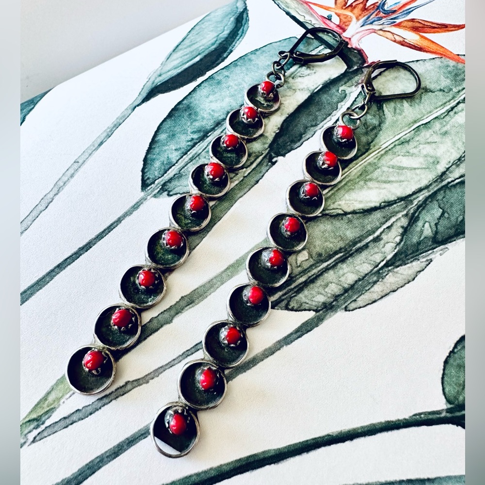 Mexican Oxblood Coral Earrings ♥️